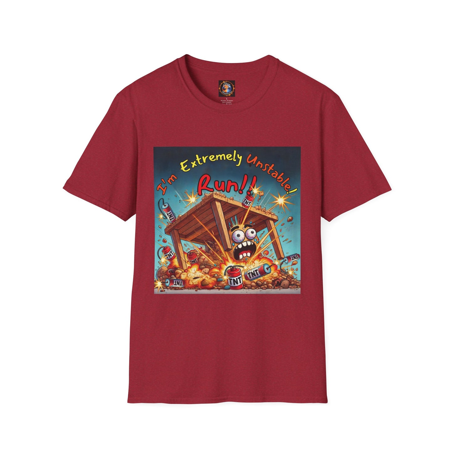 Unisex Softstyle T-Shirt - "I'm Extremely Unstable! Run!!"