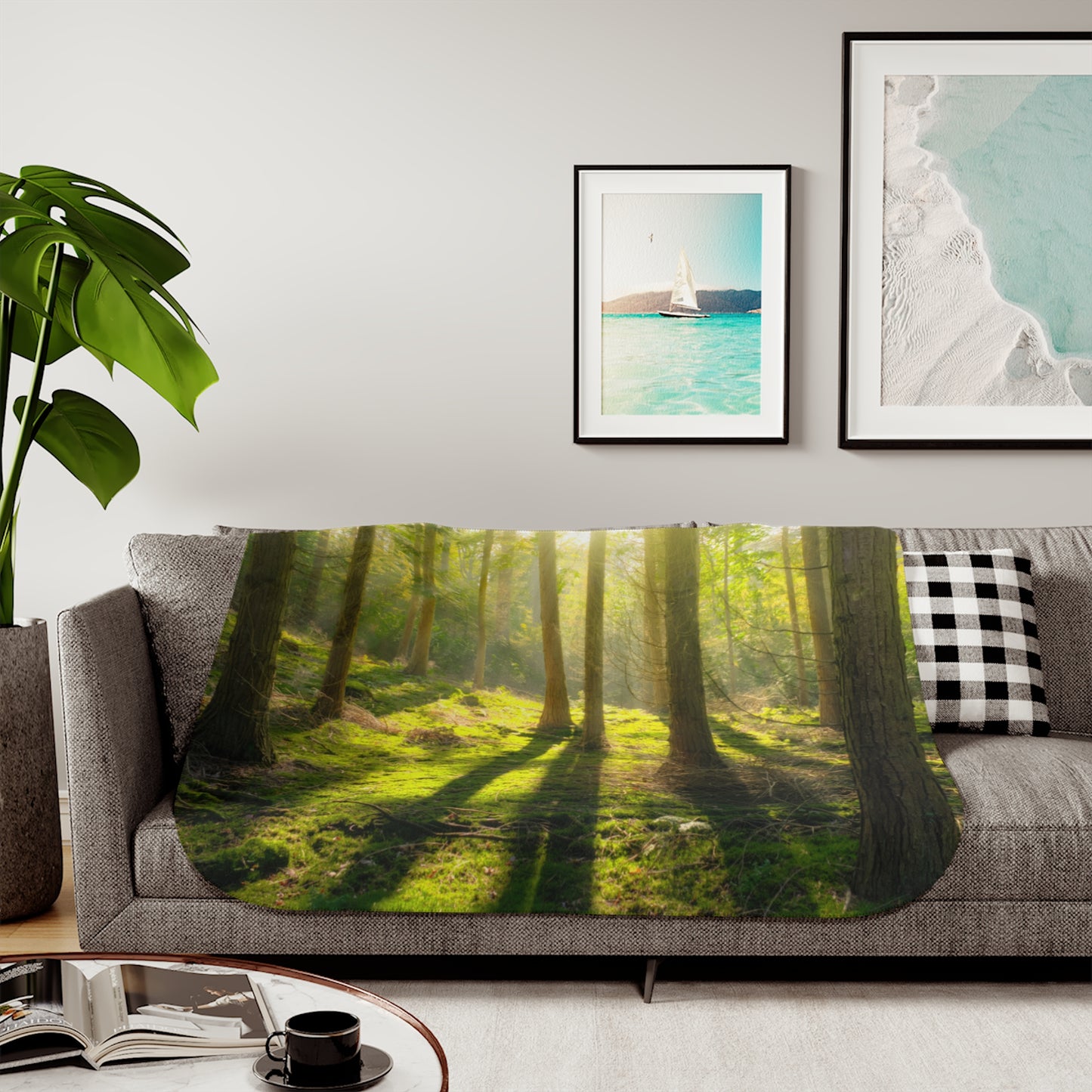 “Mossy Woodland” Sherpa Blanket