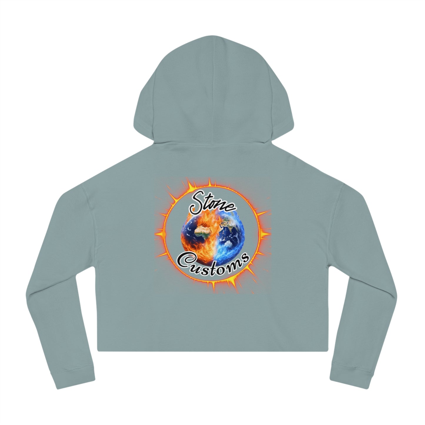 Fun Graphic Cropped Hooded Sweatshirt - “I’m Extremely Unstable! Run!” with “Stone Customs” logo on back
