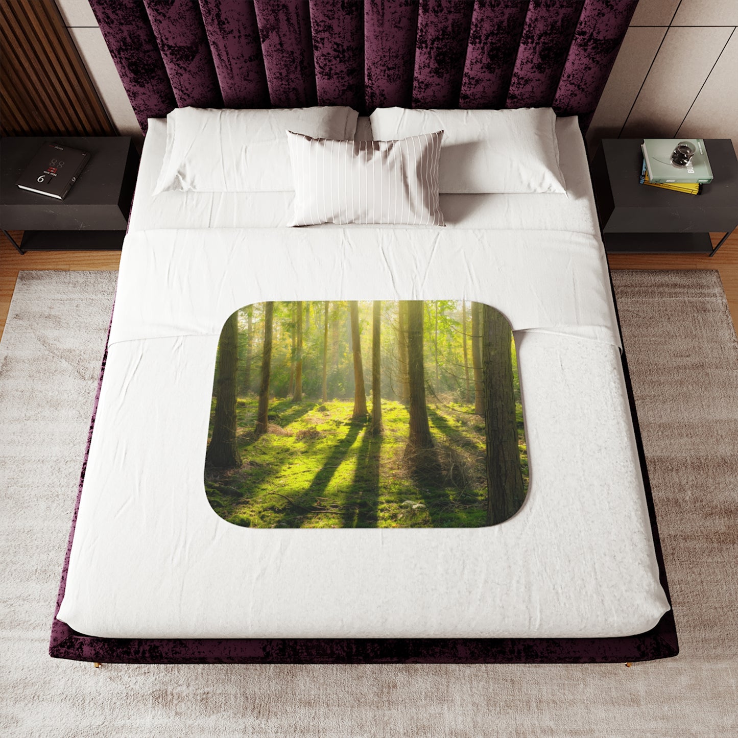 “Mossy Woodland” Sherpa Blanket
