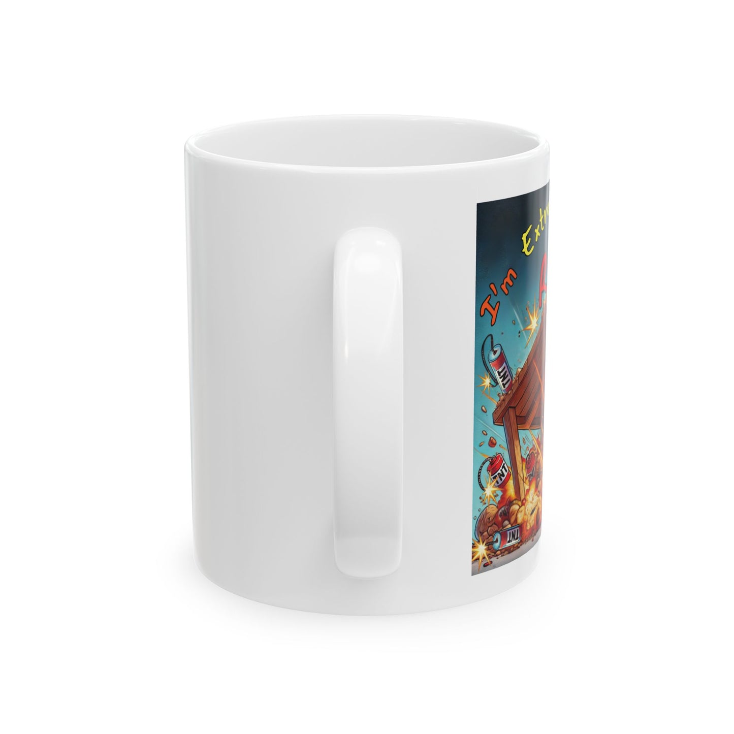 Right Side Design Mug - “I'm Extremely Unstable, Run!” Ceramic Mug (11oz, 15oz)