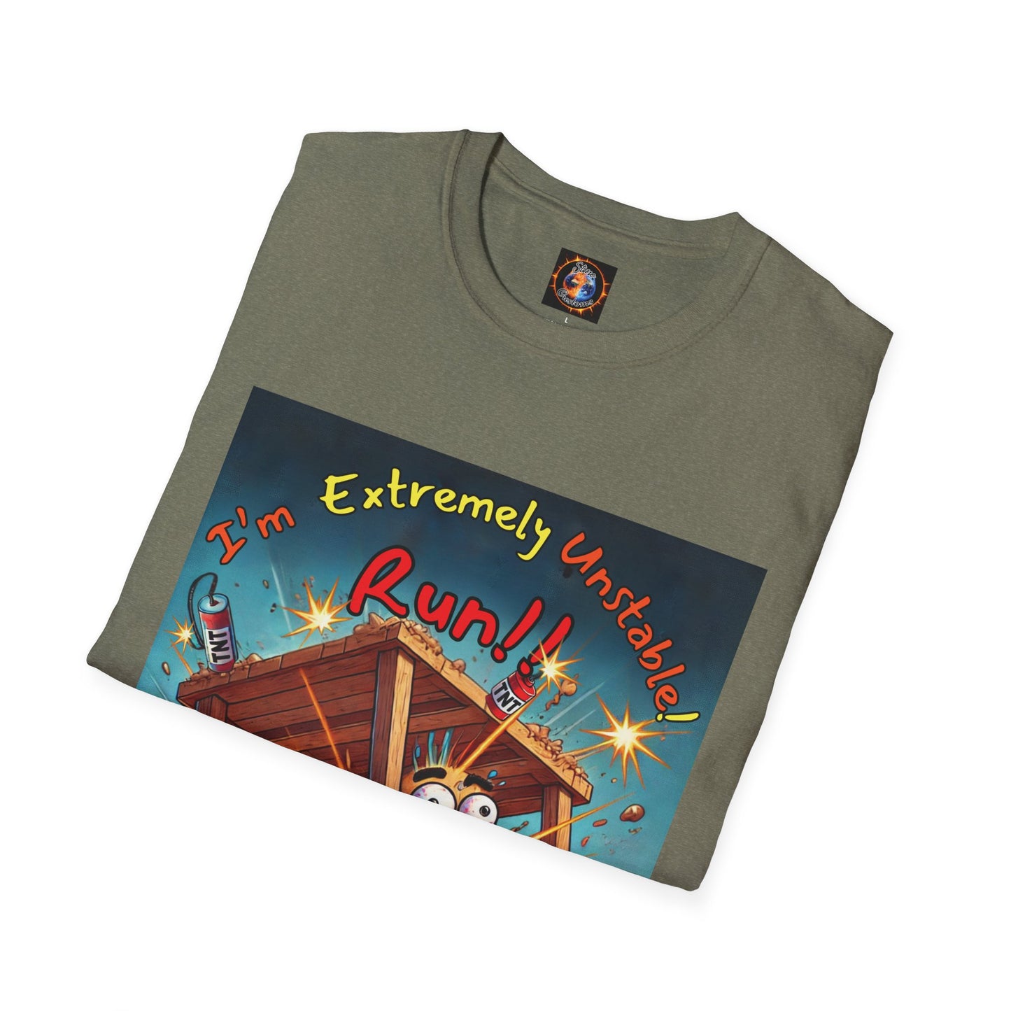 Unisex Softstyle T-Shirt - "I'm Extremely Unstable! Run!!"