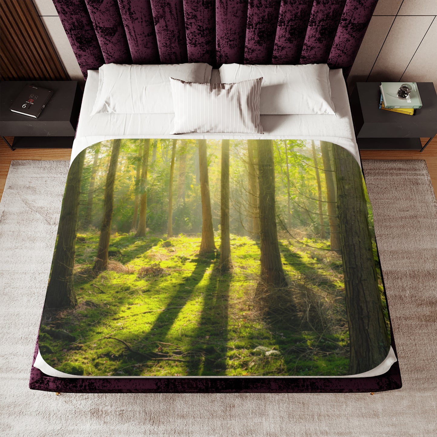 “Mossy Woodland” Sherpa Blanket
