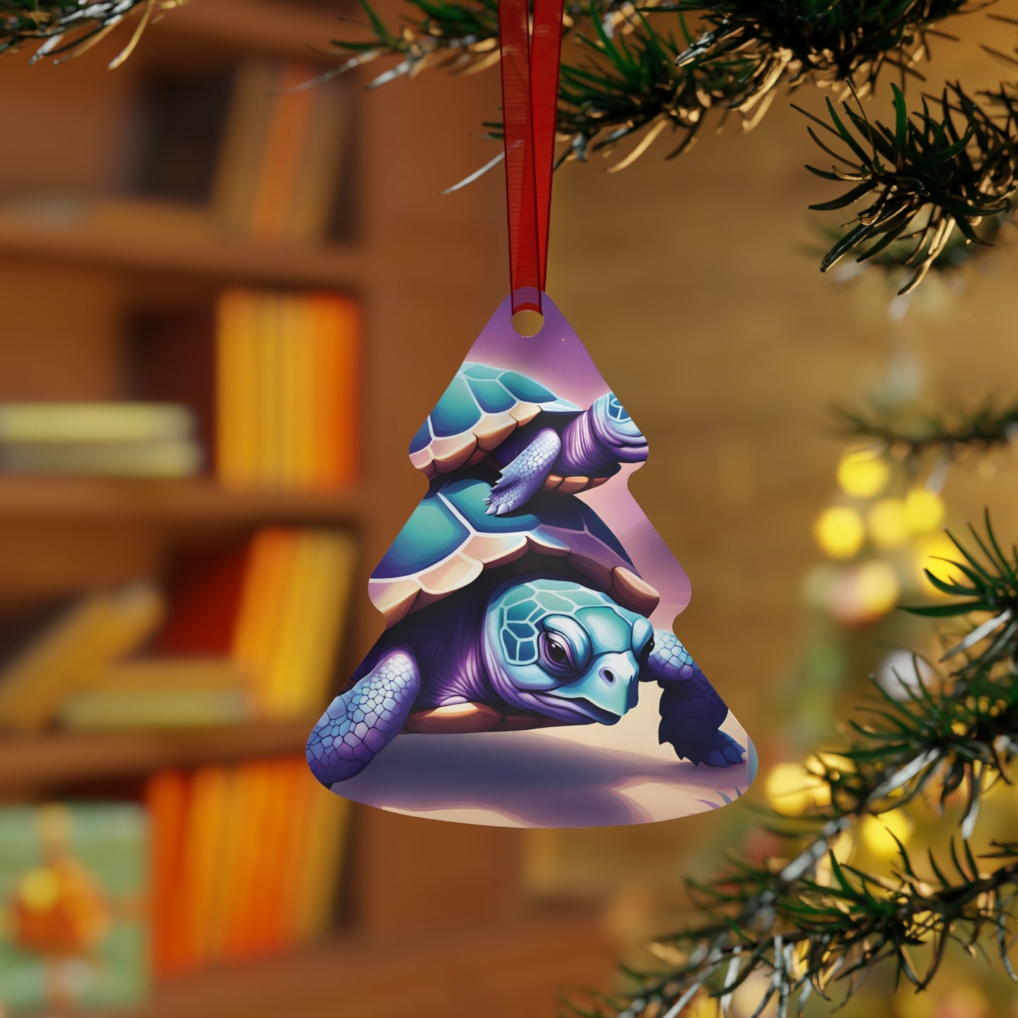 "Purple Turtles" Metal Ornaments