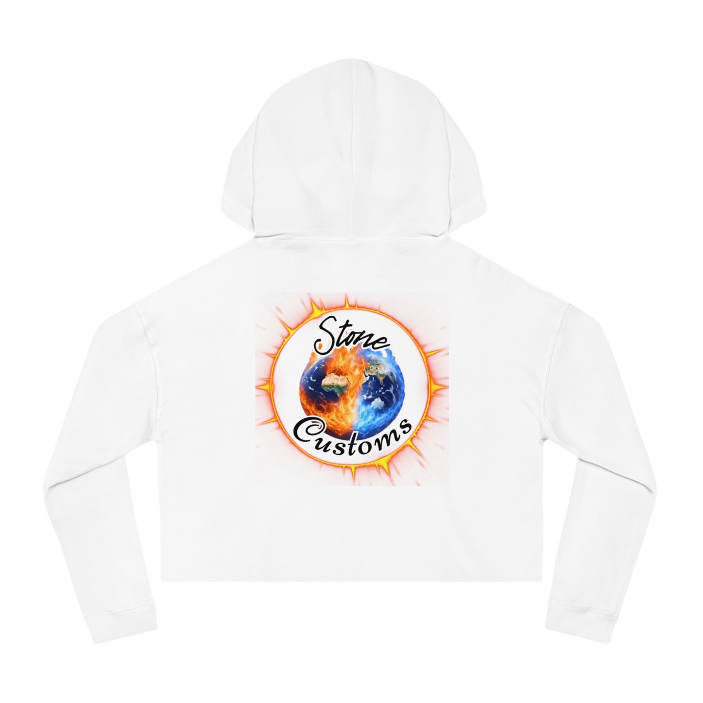 Fun Graphic Cropped Hooded Sweatshirt - “I’m Extremely Unstable! Run!” with “Stone Customs” logo on back