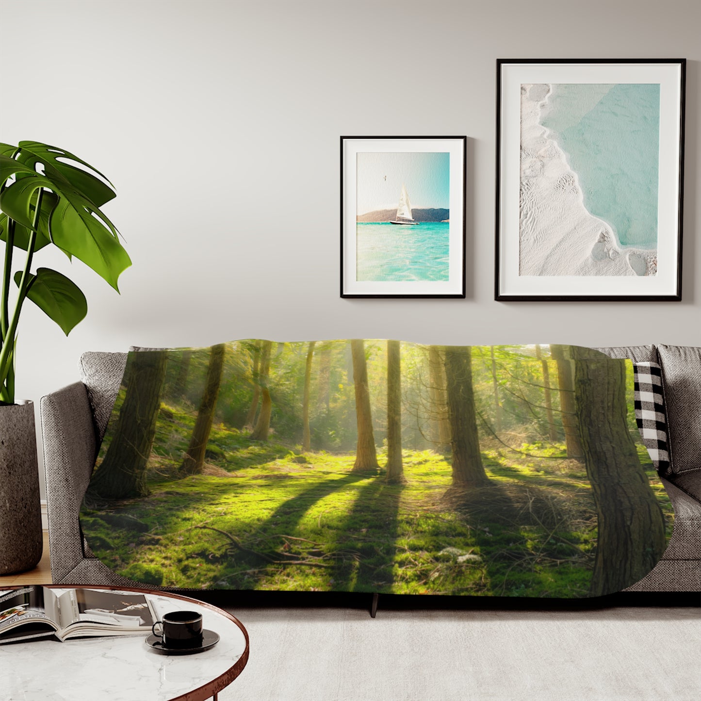 “Mossy Woodland” Sherpa Blanket