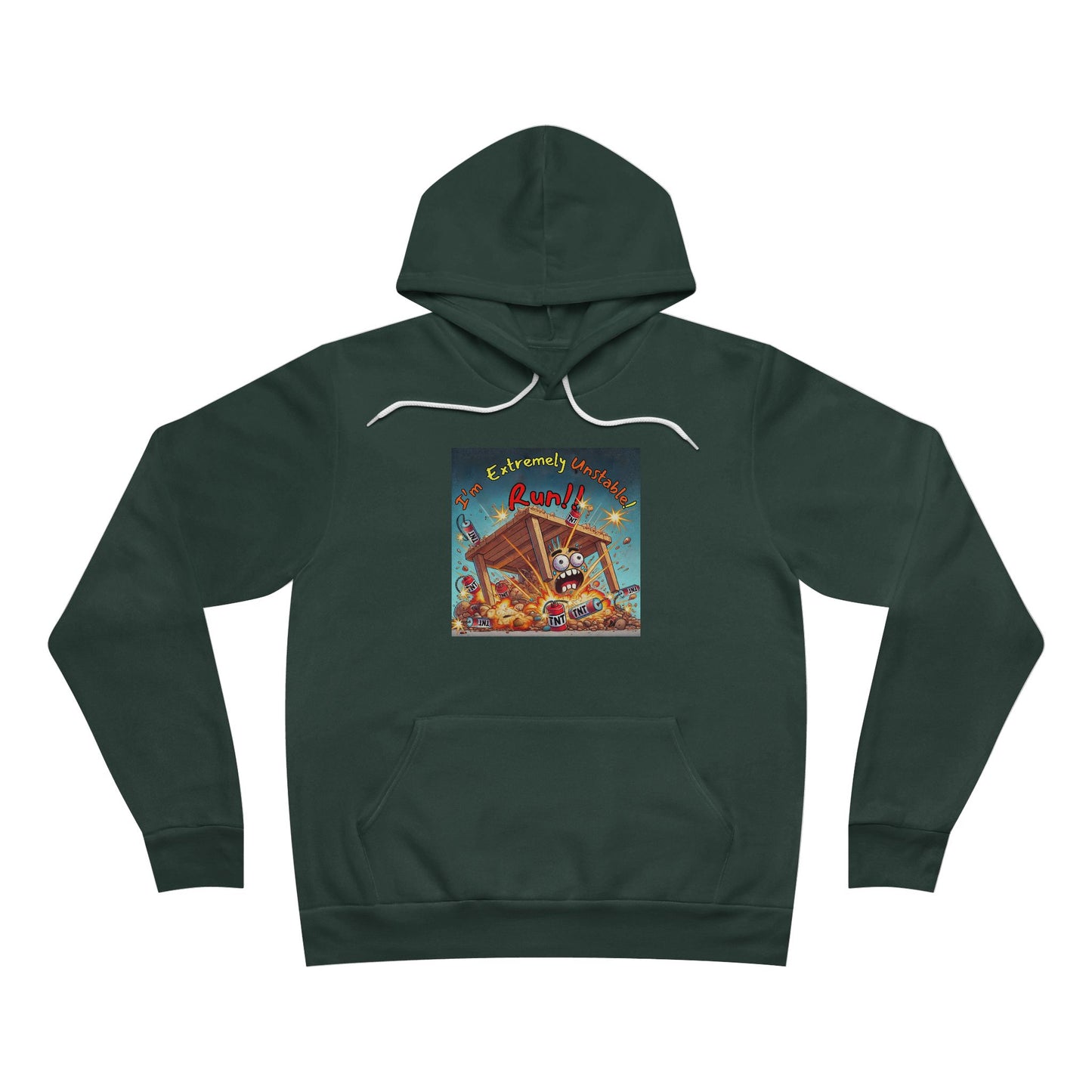 Unisex retro art Hoodie - “I'm Extremely Unstable Run” with “Stone Customs” logo on back