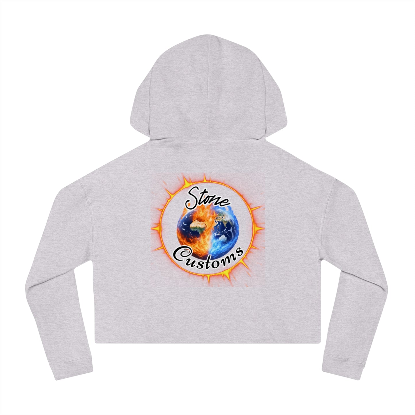 Fun Graphic Cropped Hooded Sweatshirt - “I’m Extremely Unstable! Run!” with “Stone Customs” logo on back