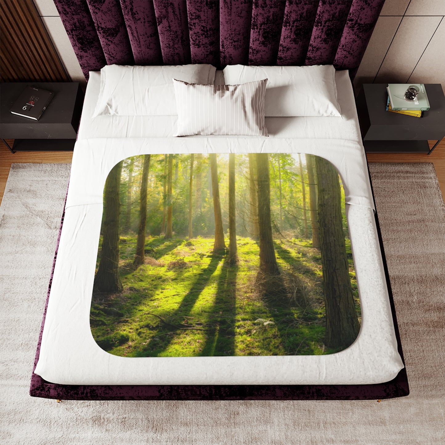 “Mossy Woodland” Sherpa Blanket