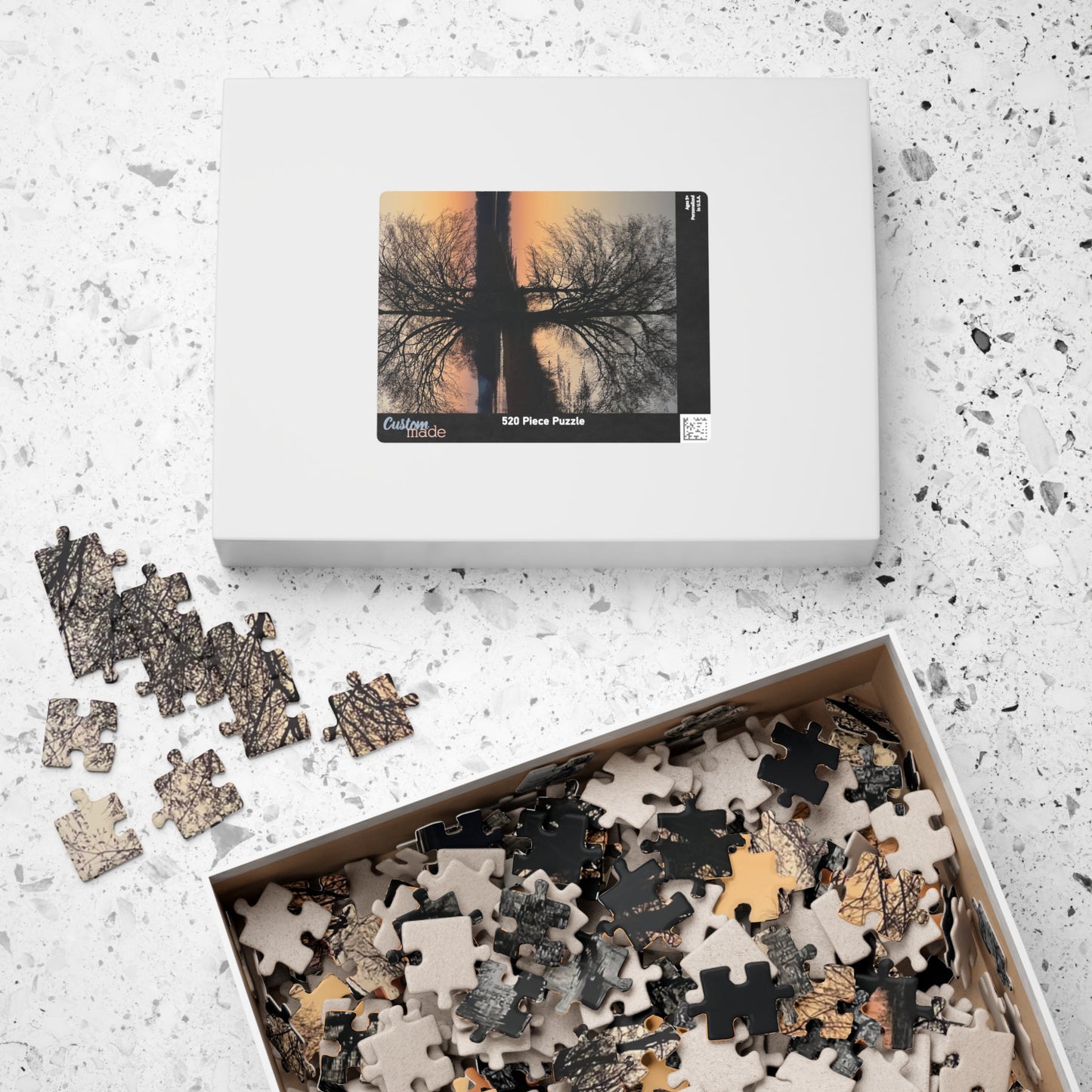 Vertical “Reflection At Sunset” Puzzle (110, 252, 520, 1014-piece)