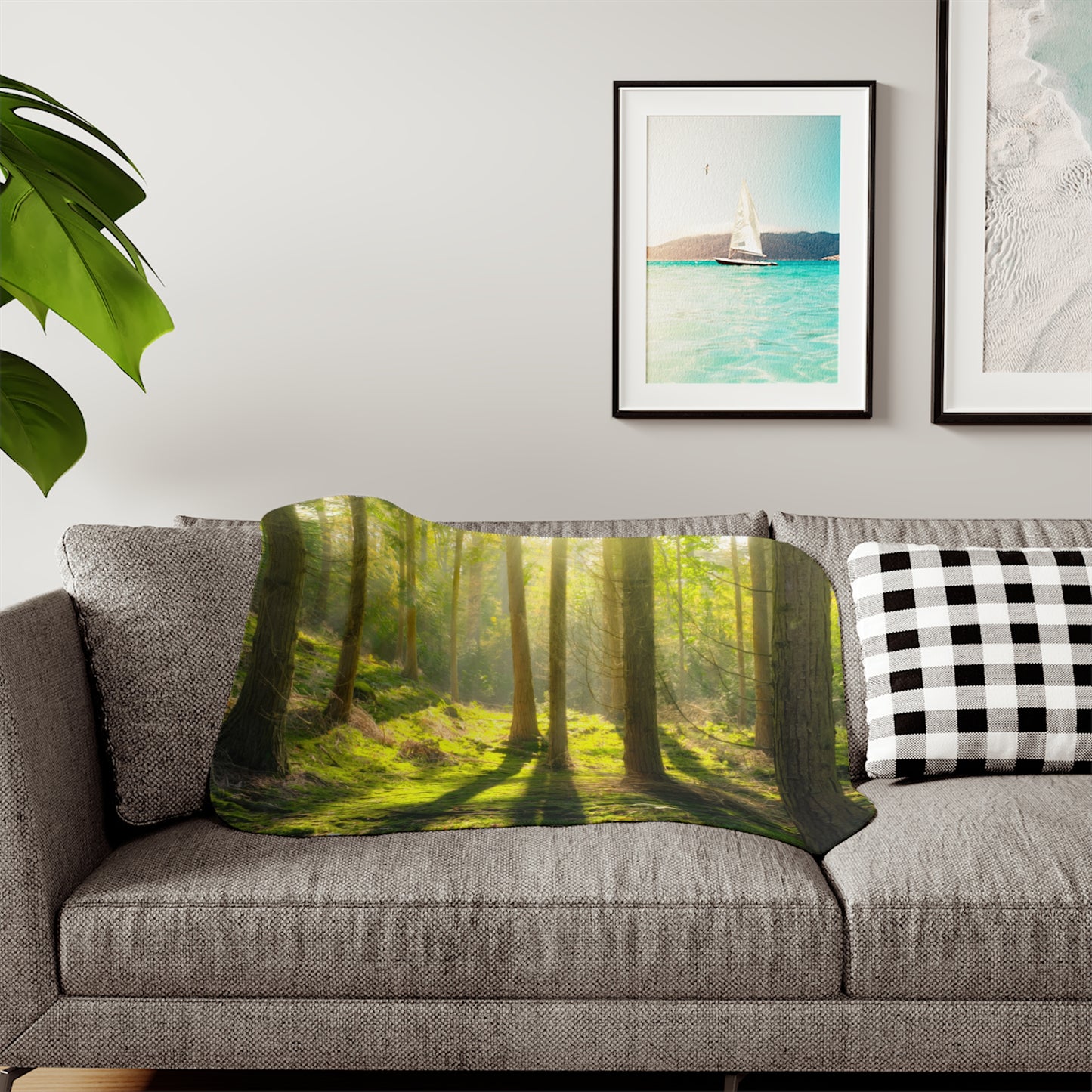 “Mossy Woodland” Sherpa Blanket