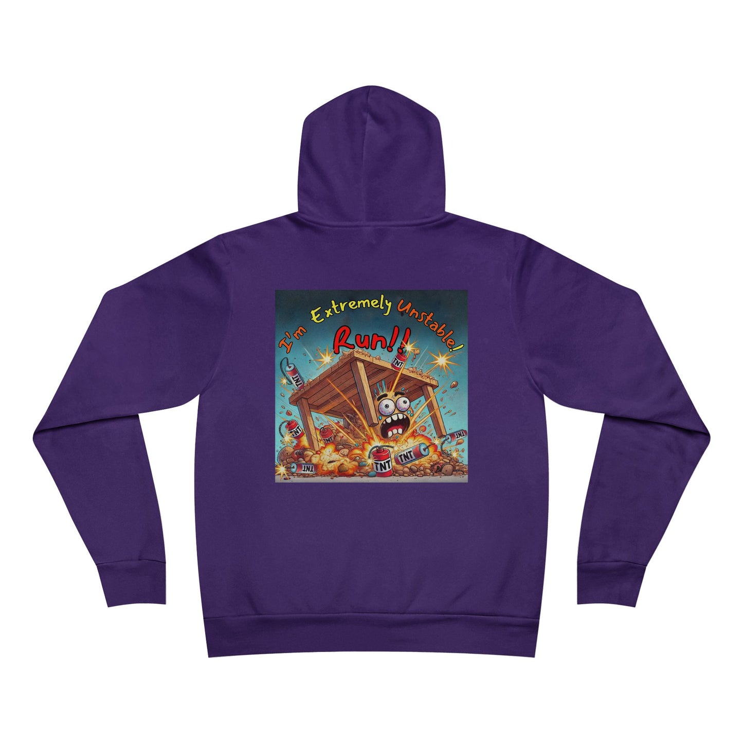 Unisex retro art Hoodie - “I'm Extremely Unstable r Run” on back
