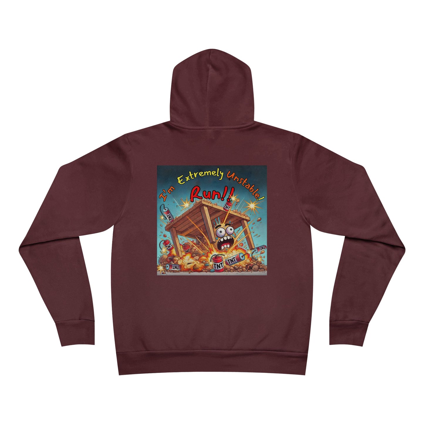 Unisex retro art Hoodie - “I'm Extremely Unstable r Run” on back