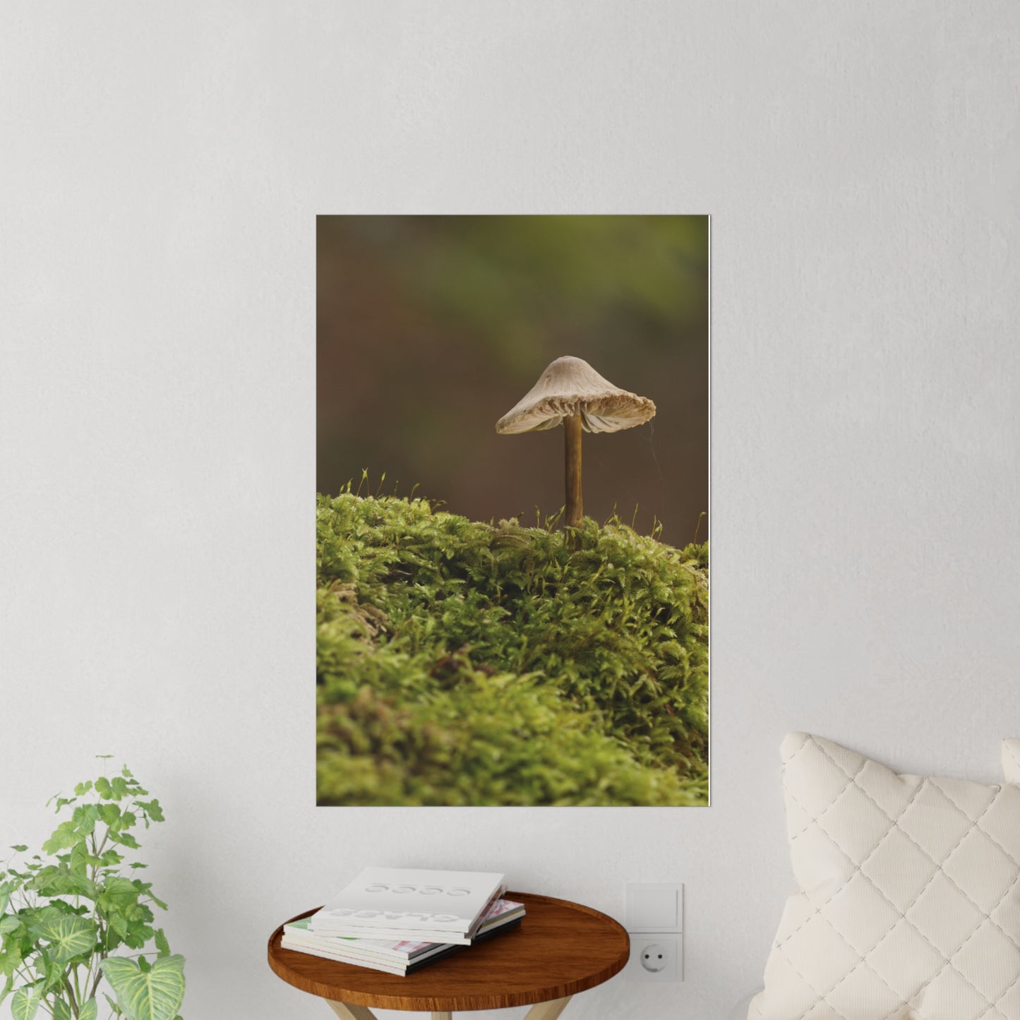 "Mushroom On Mossy Mound" Wall Decals