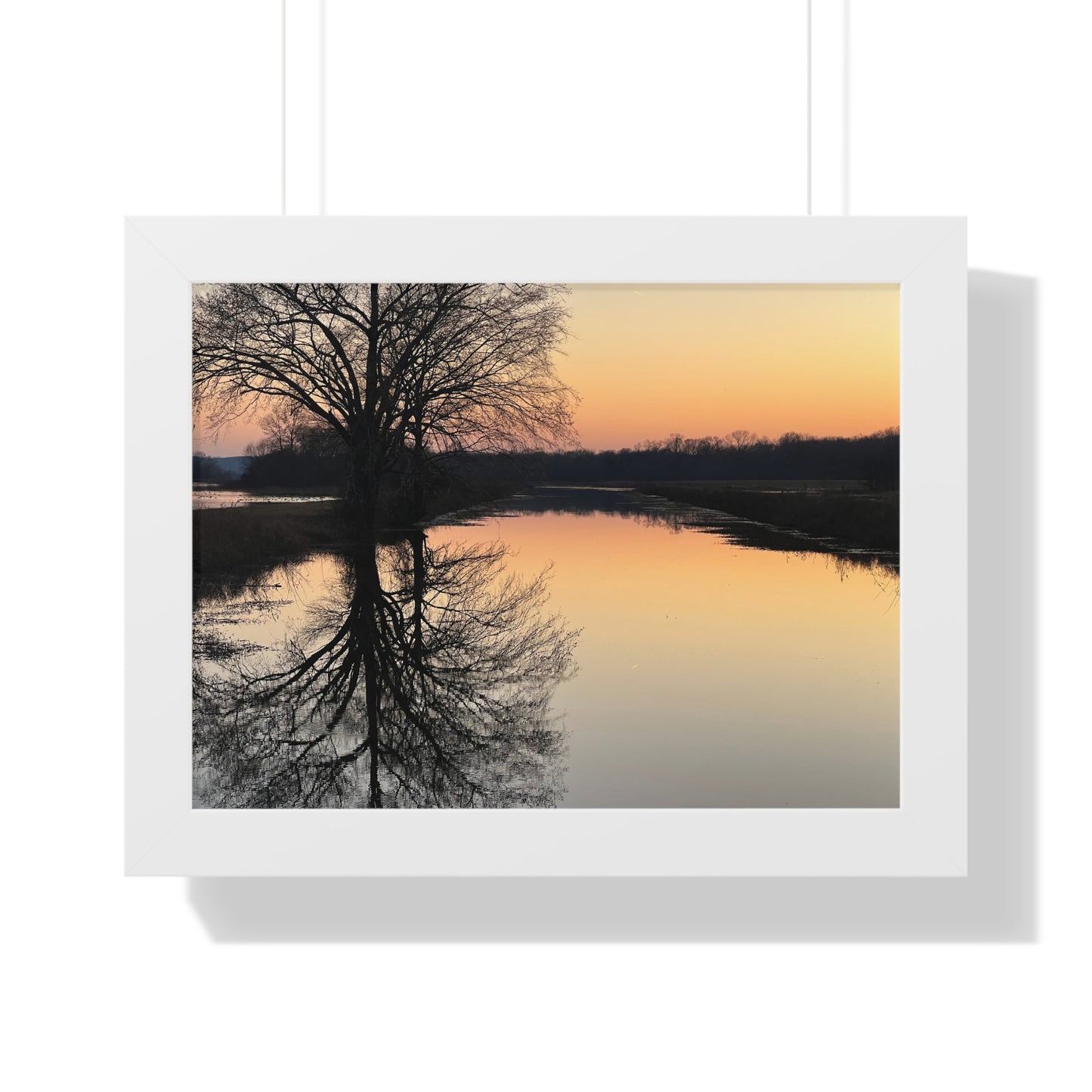 “Reflection At Sunset” Framed Horizontal Poster