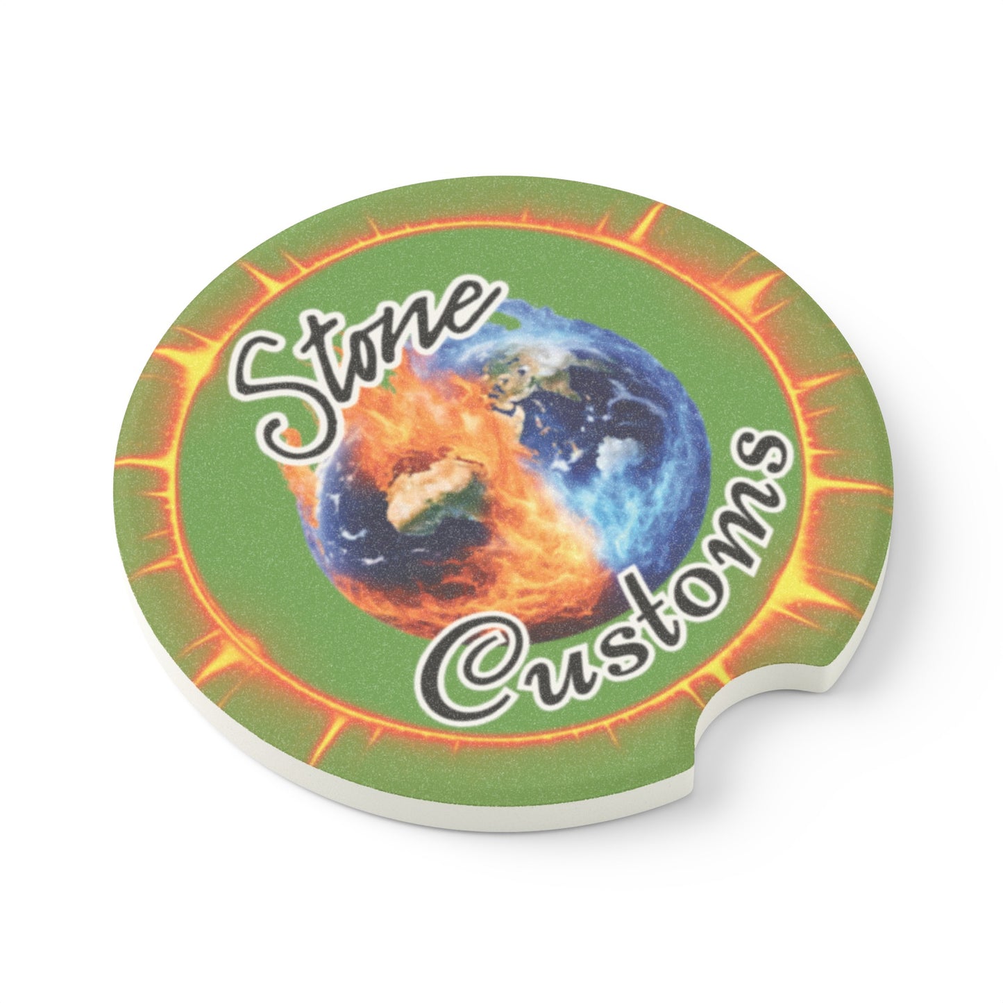 "Stone Customs" Soapstone Car Coaster (Green)