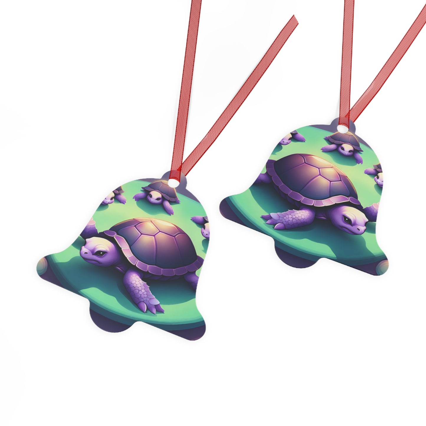 "Purple Turtles" Metal Ornaments