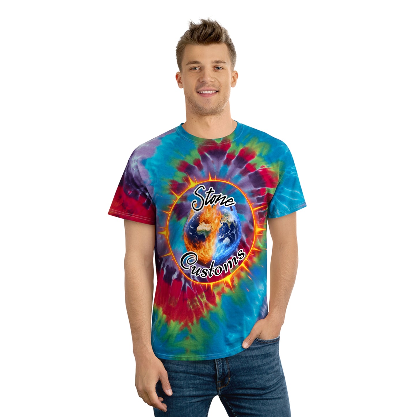 "Stone Customs" Tie-Dye Tee, Spiral