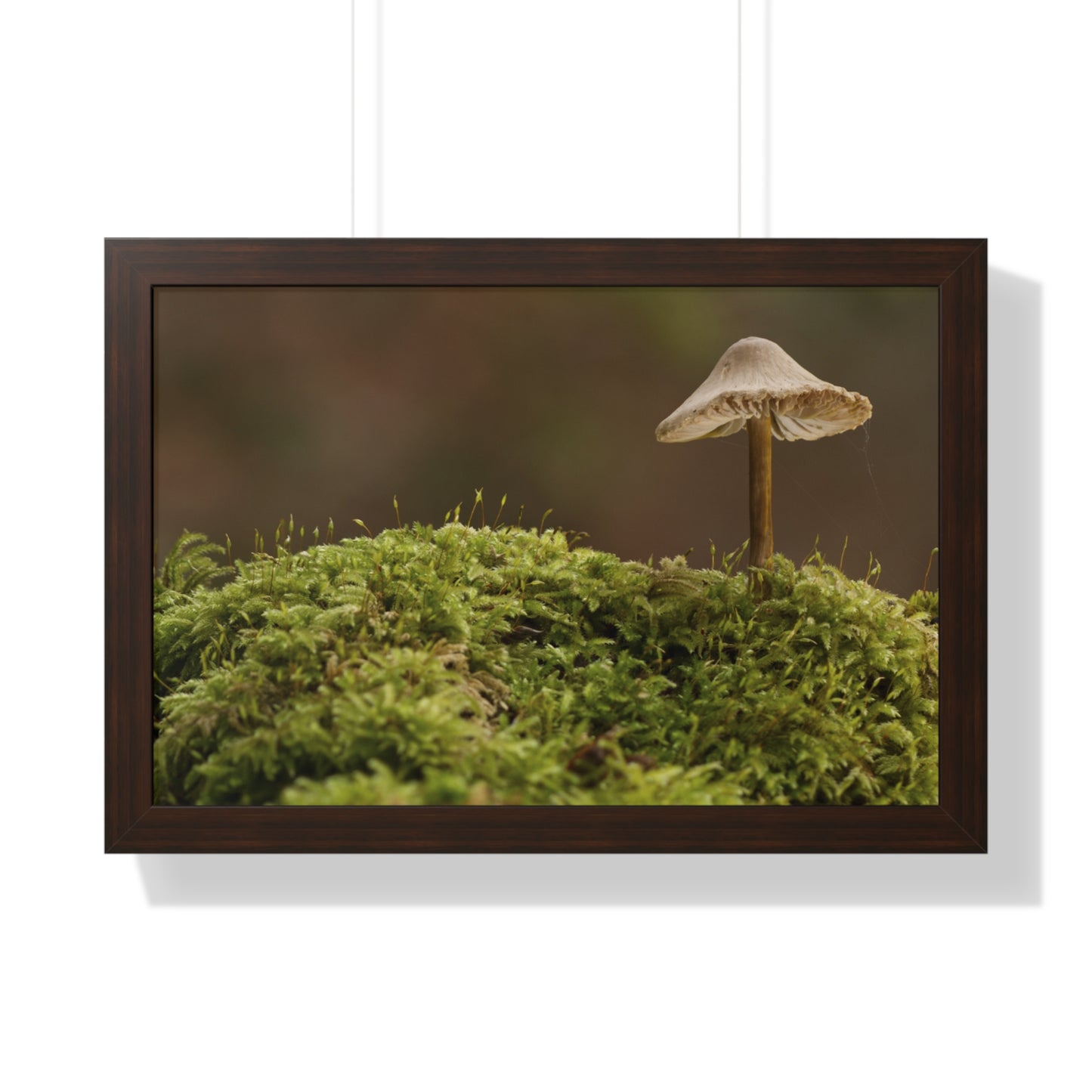 "Mushroom on Mossy Mound" Framed Horizontal Poster