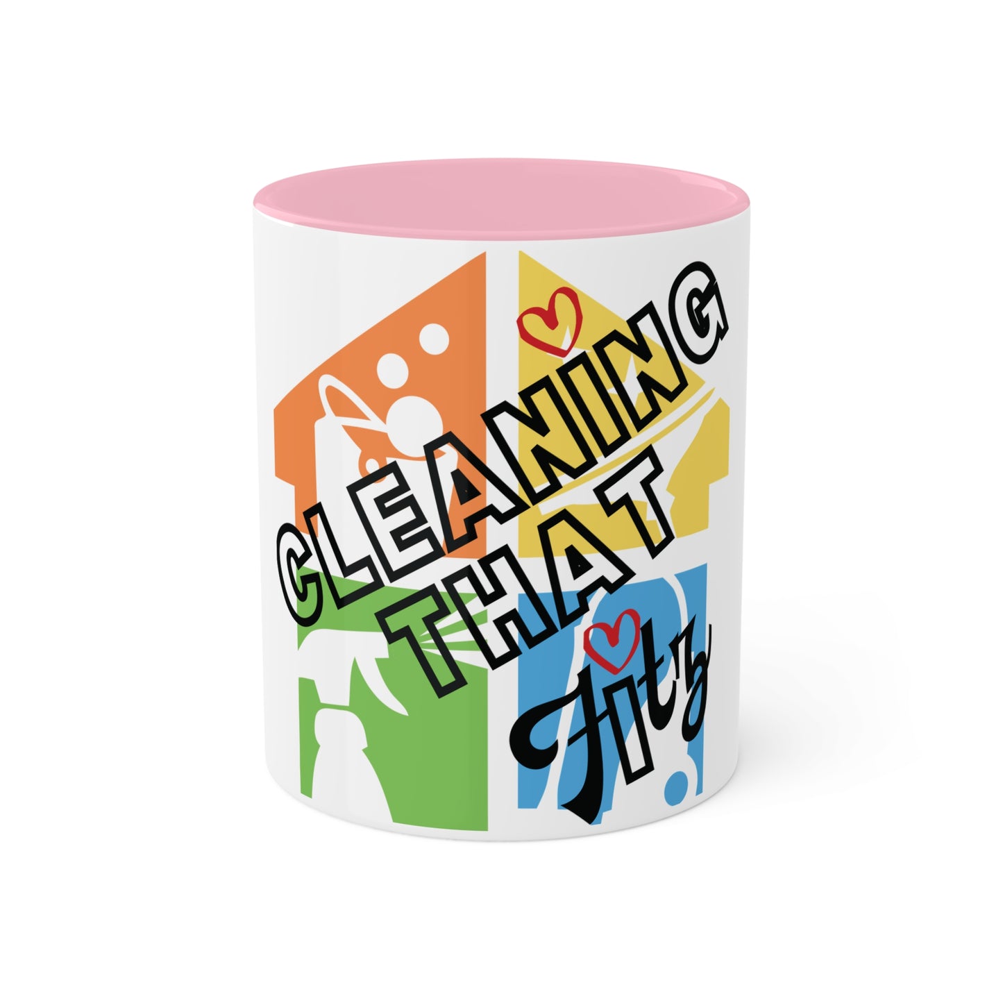 "Cleaning That Fitz" Logo Colorful Mugs, 11oz