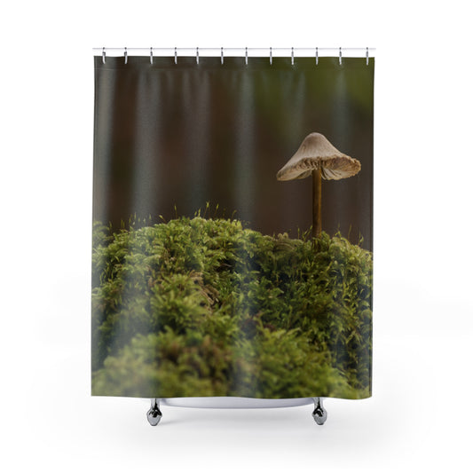 "Mushroom on Mossy Mound" Shower Curtain