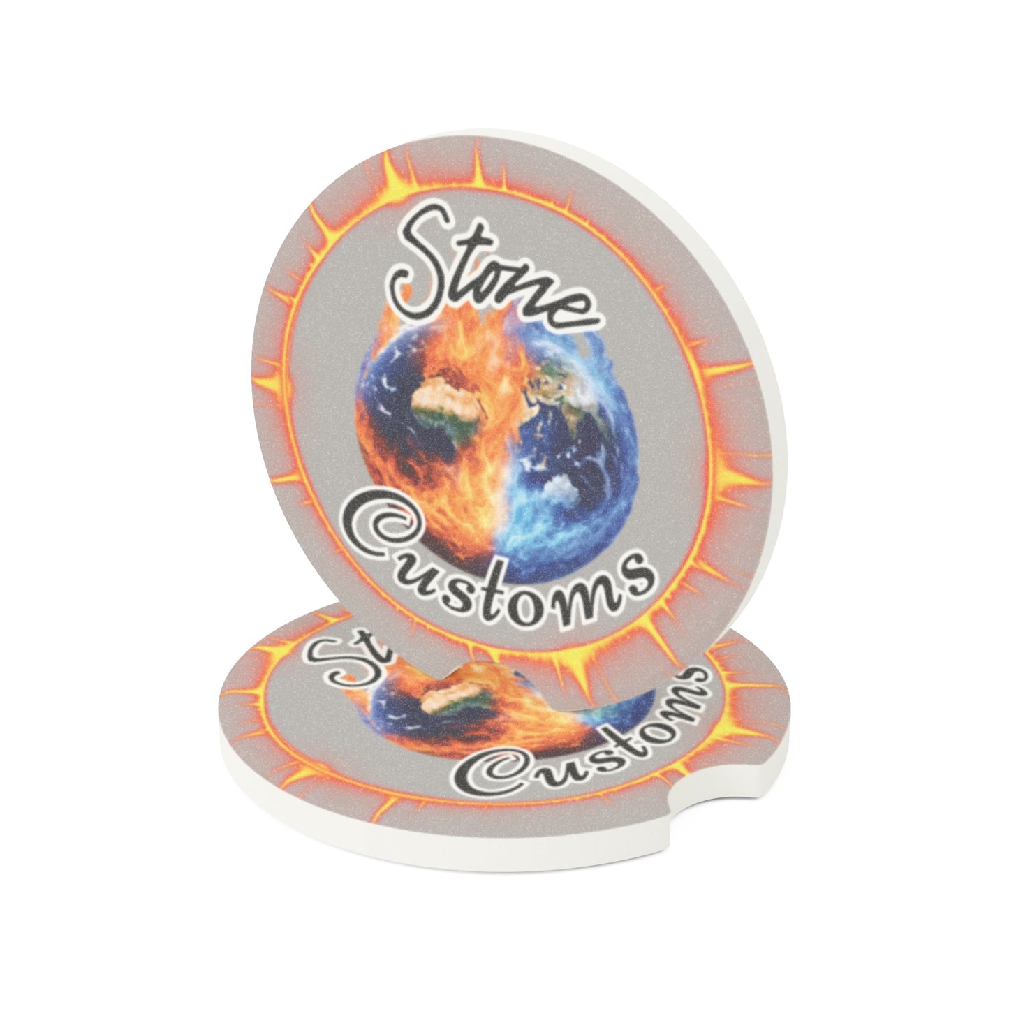 "Stone Customs" Soapstone Car Coaster (Grey)