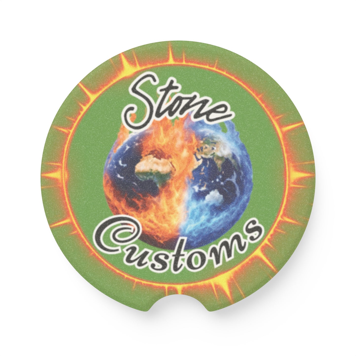 "Stone Customs" Soapstone Car Coaster (Green)