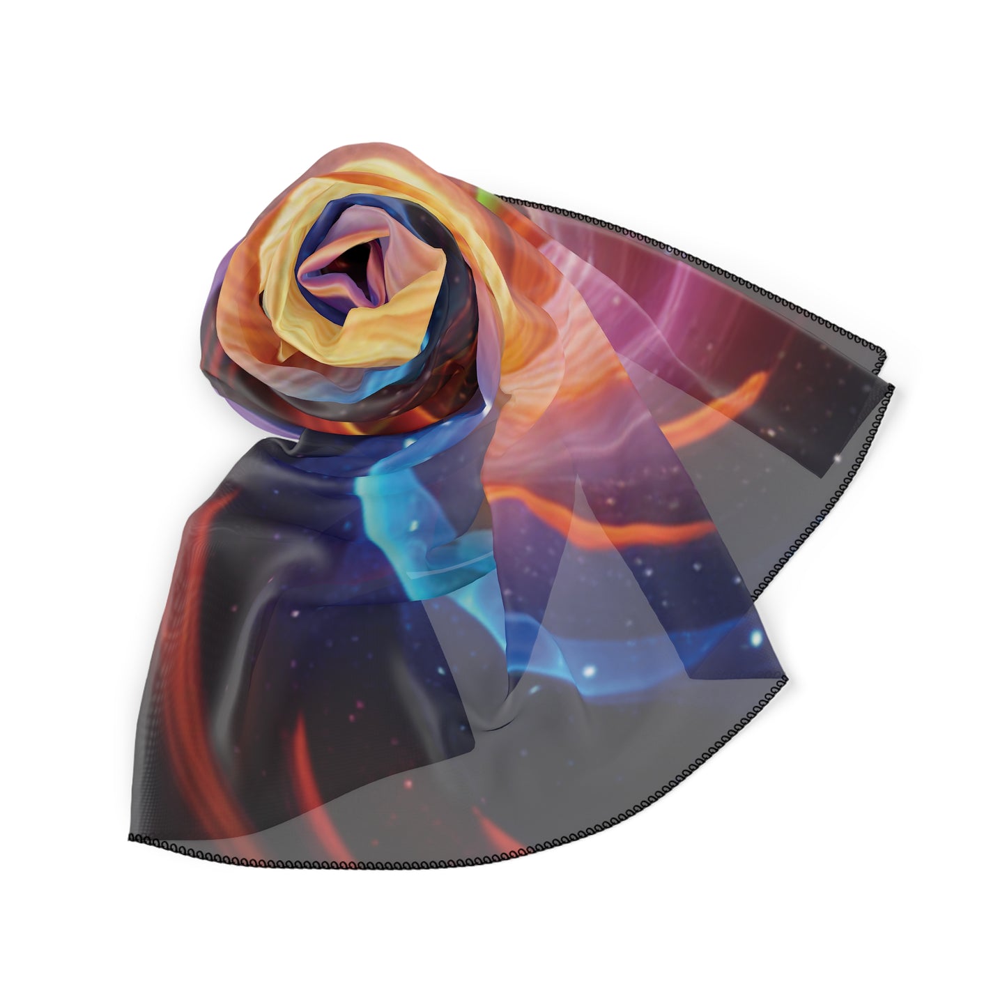 "Cosmic Spiral" Polyester Scarf