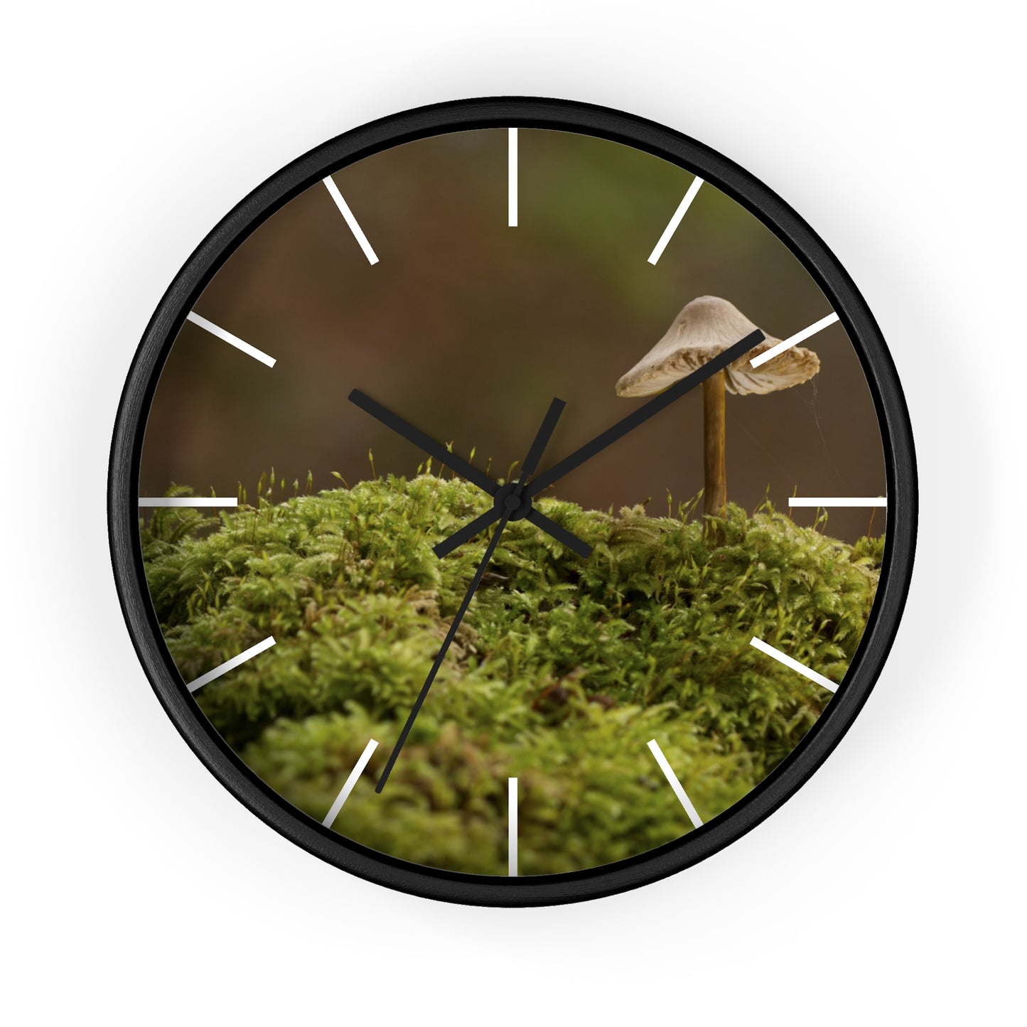 "Mushroom on Mossy Mound" Wall Clock