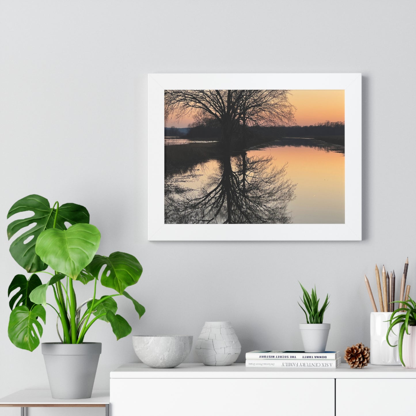 “Reflection At Sunset” Framed Poster