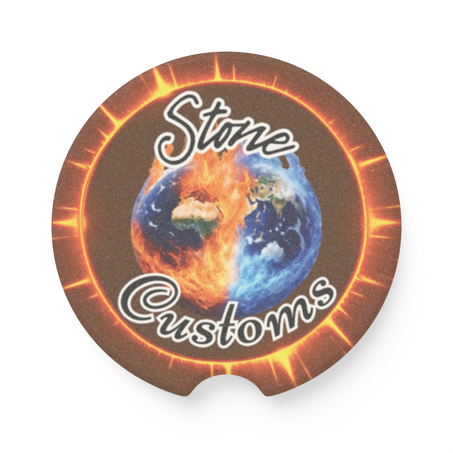 "Stone Customs" Soapstone Car Coaster (Brown)