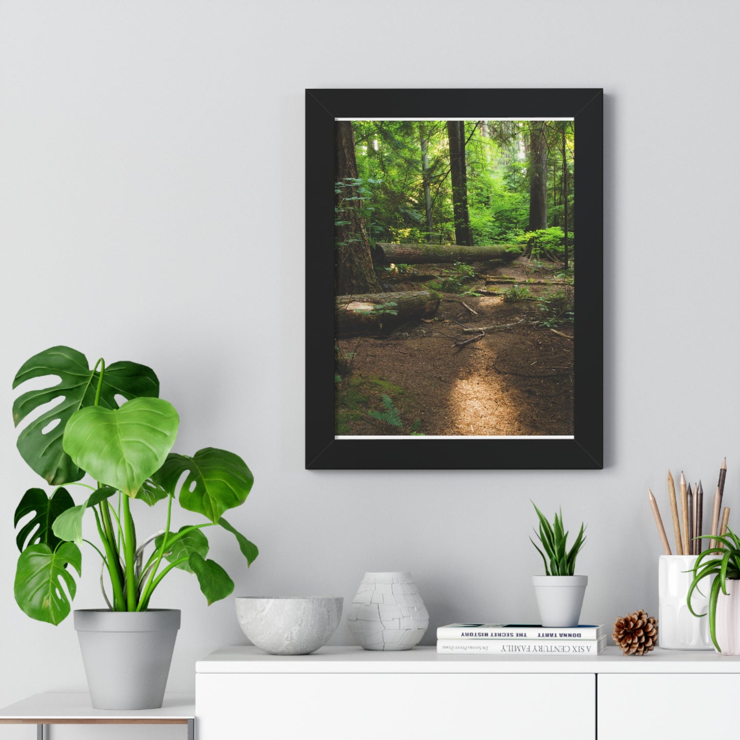 "Fallen Tree" Framed Vertical Poster