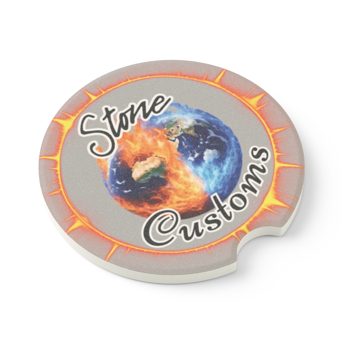 "Stone Customs" Soapstone Car Coaster (Grey)