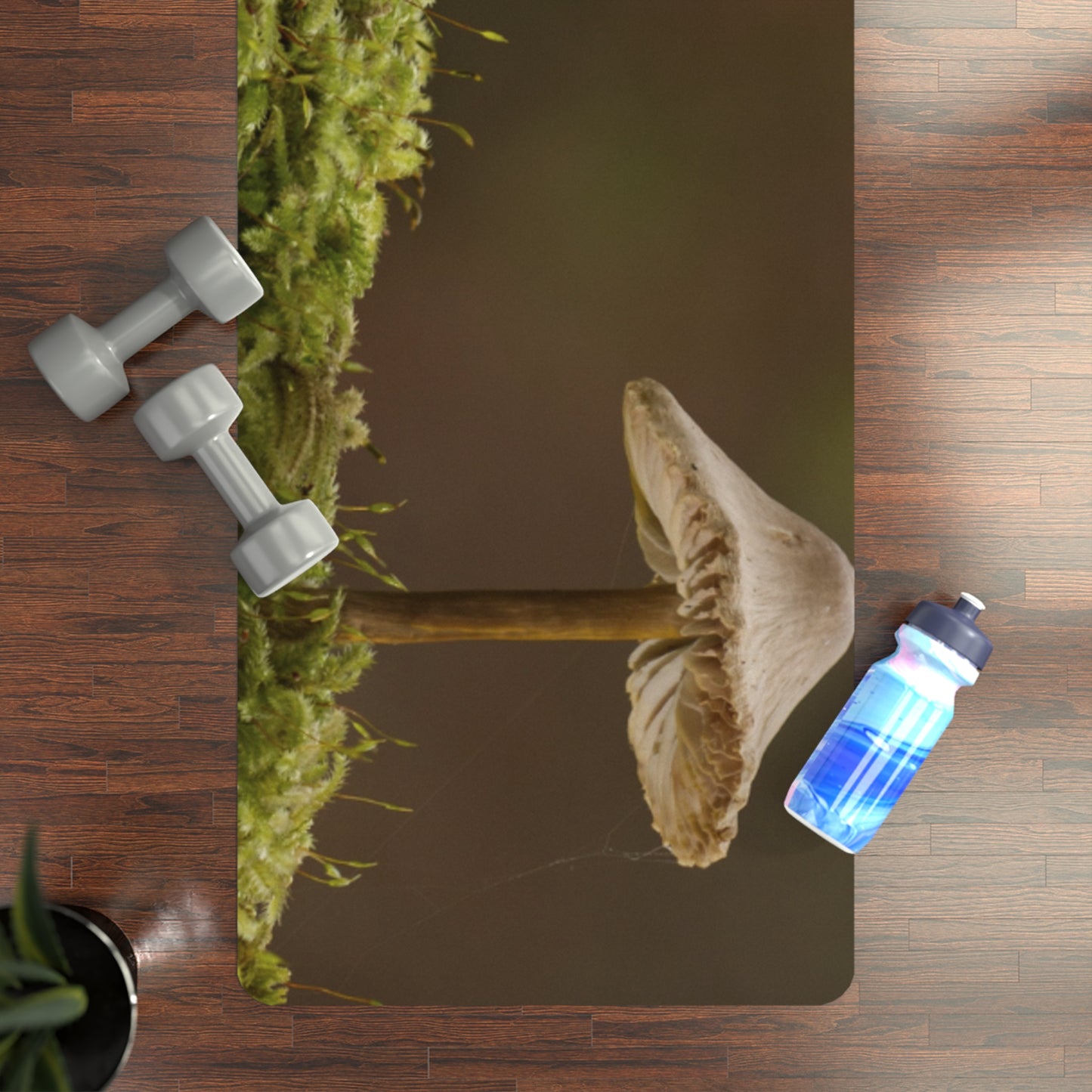 "Mushroom On Mossy Mound" Rubber Yoga Mat