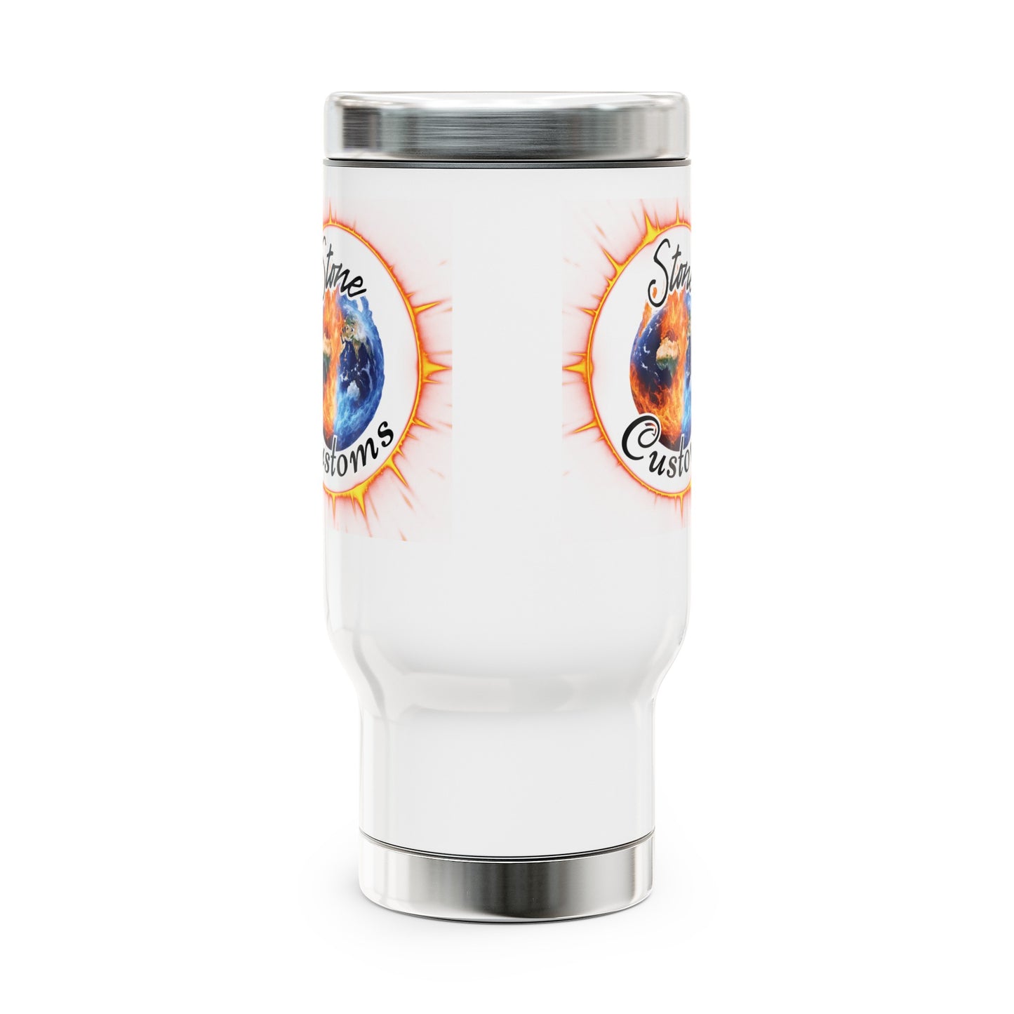 "Stone Customs" Stainless Steel Travel Mug with Handle, 14oz