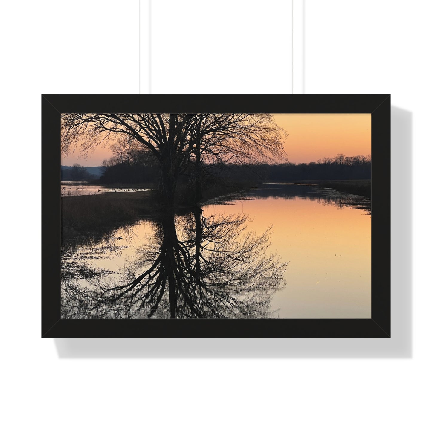 “Reflection At Sunset” Framed Poster