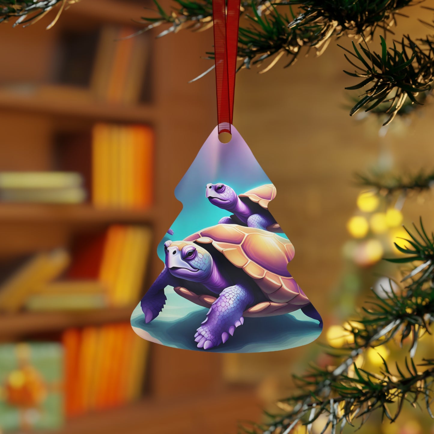 "Purple Turtles" Metal Ornaments