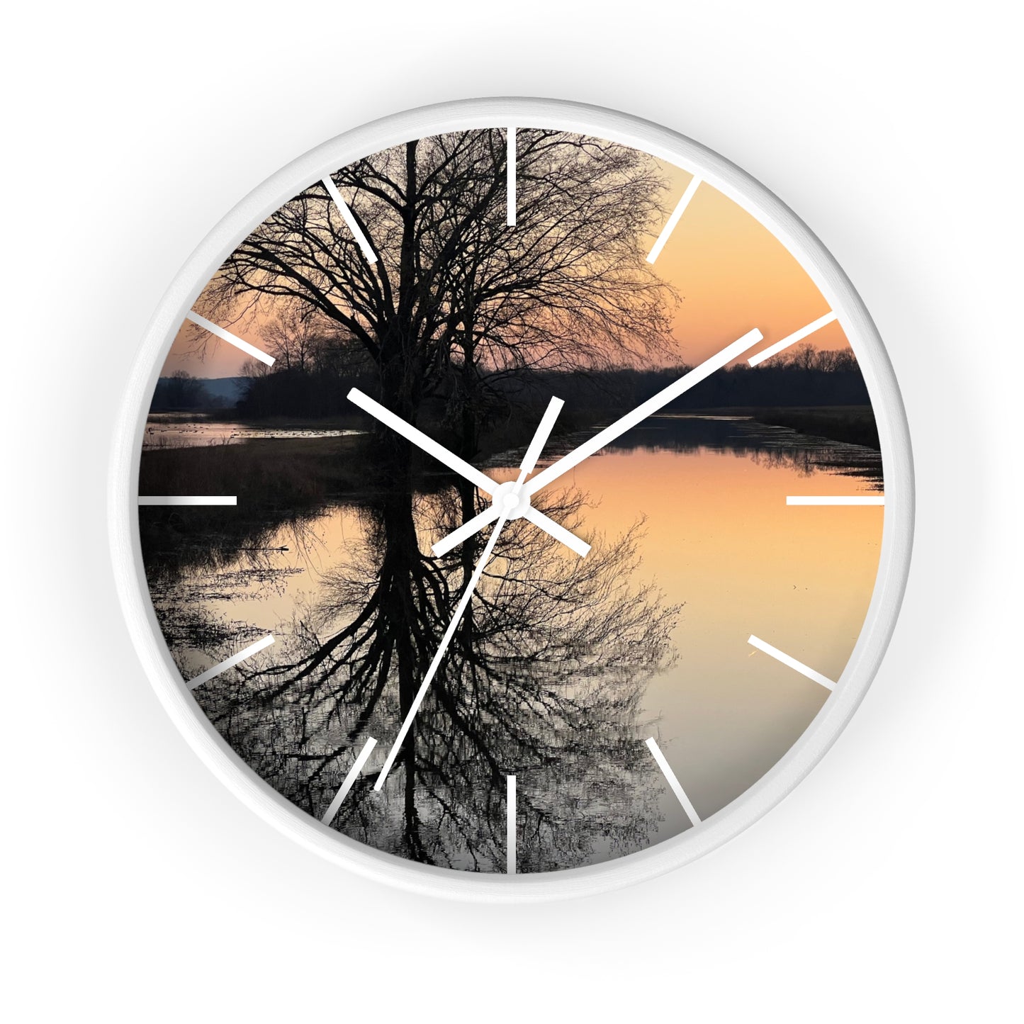 “Reflection At Sunset” Wall Clock