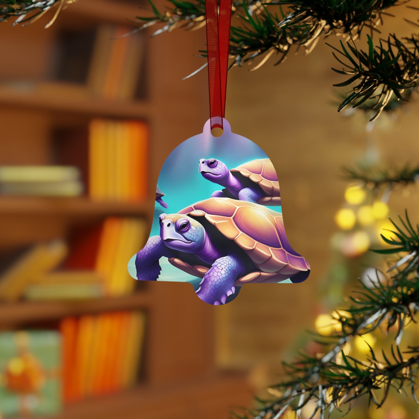 "Purple Turtles" Metal Ornaments