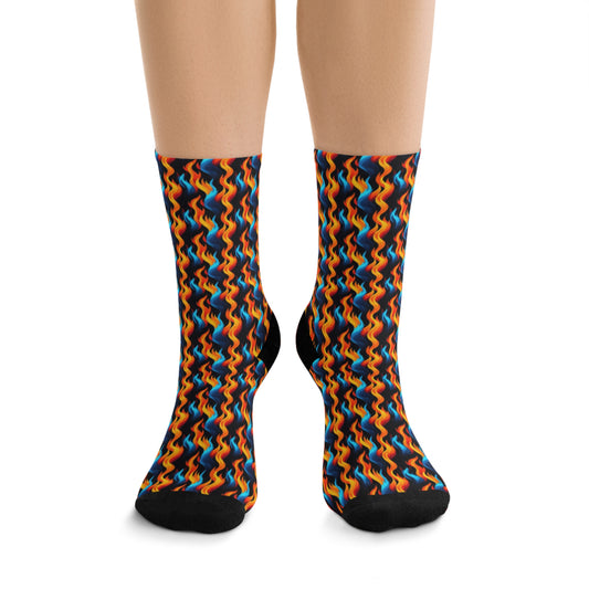 "Dancing Flames" Recycled Poly Socks