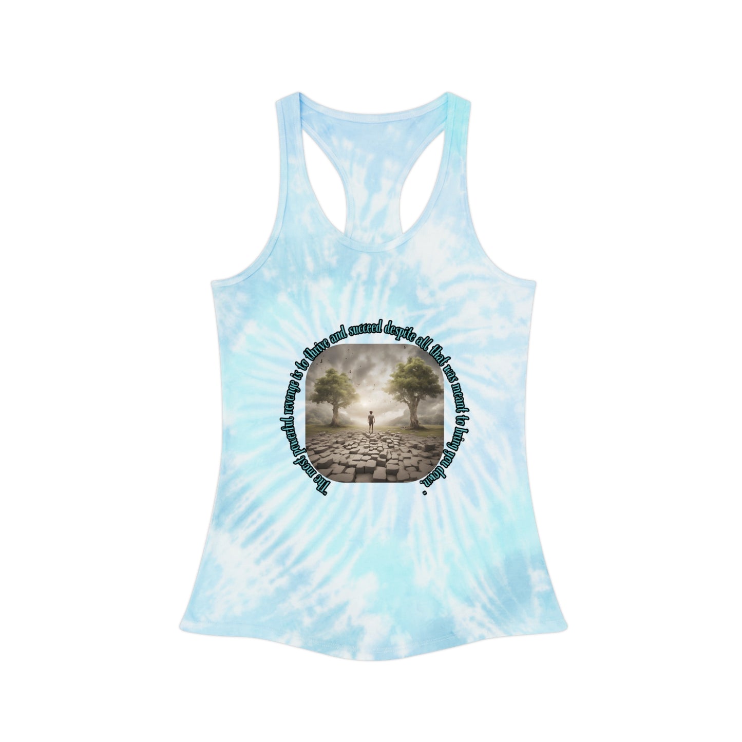 "The Best Revenge/Stone Customs" Tie Dye Racerback Tank Top