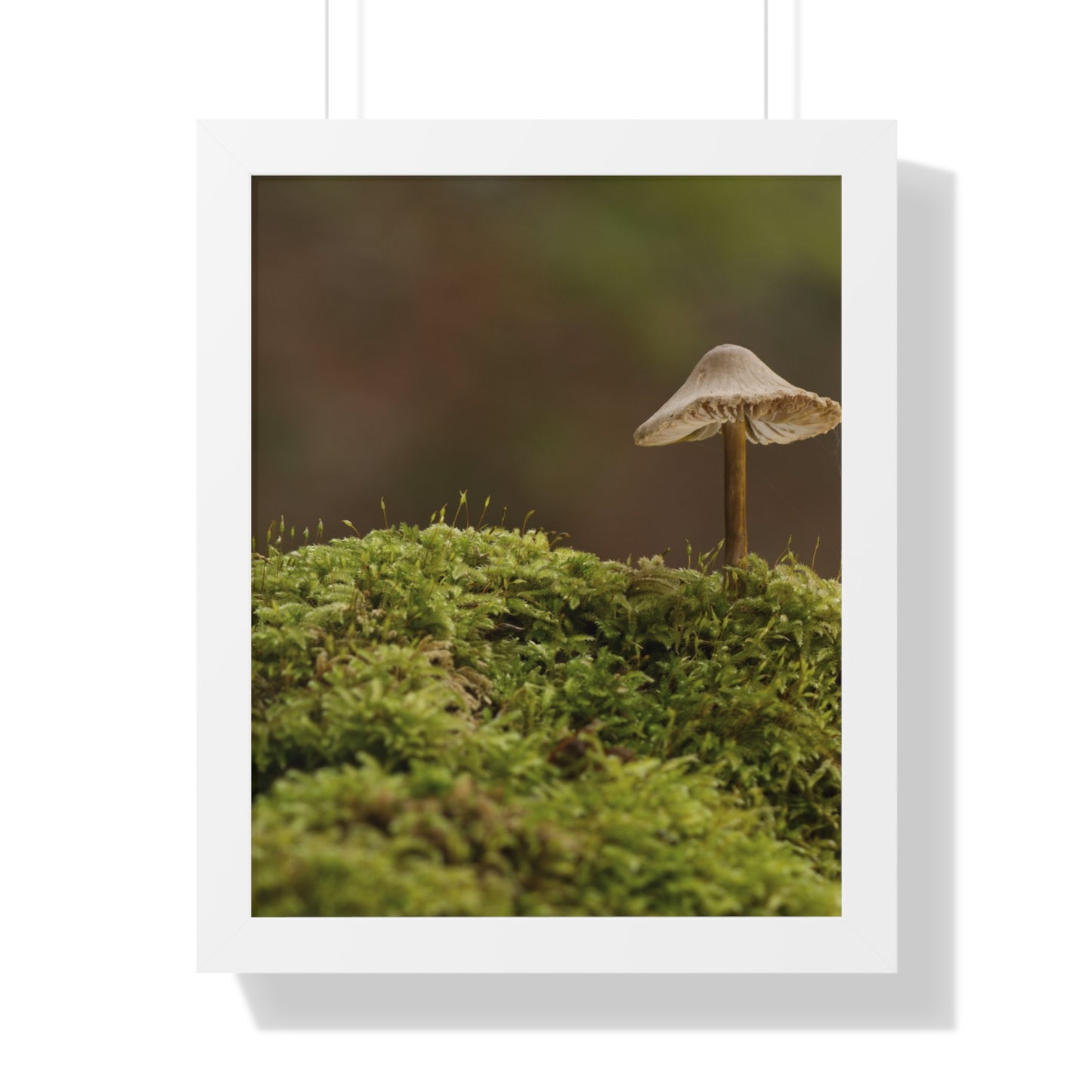 "Mushroom on Mossy Mound" Framed Vertical Poster