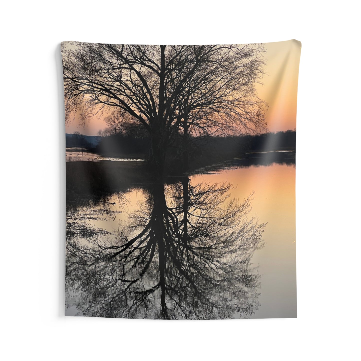 “Reflection At Sunset” Vertical Indoor Wall Tapestries