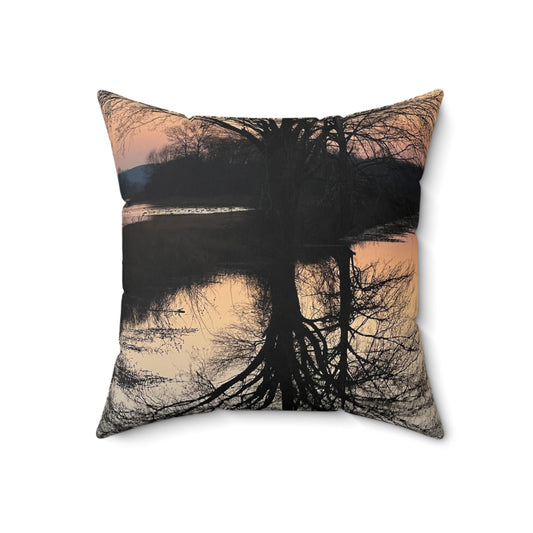 “Reflection At Sunset” Spun Polyester Square Pillow