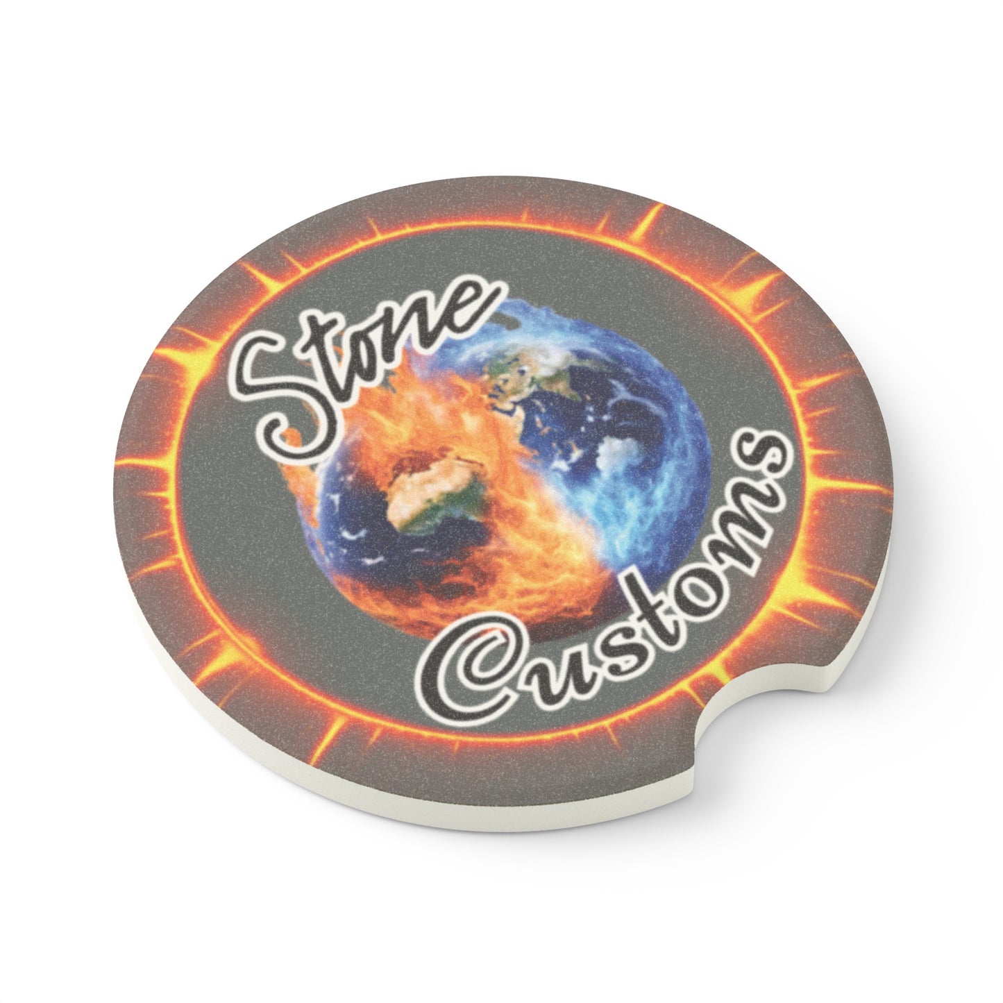 "Stone Customs" Soapstone Car Coaster (Dark Grey)