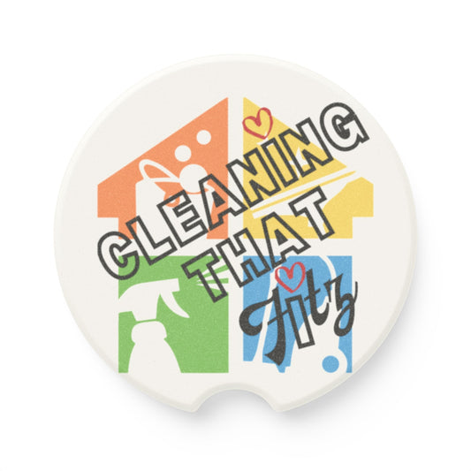 "Cleaning That Fitz" Logo Soapstone Car Coaster