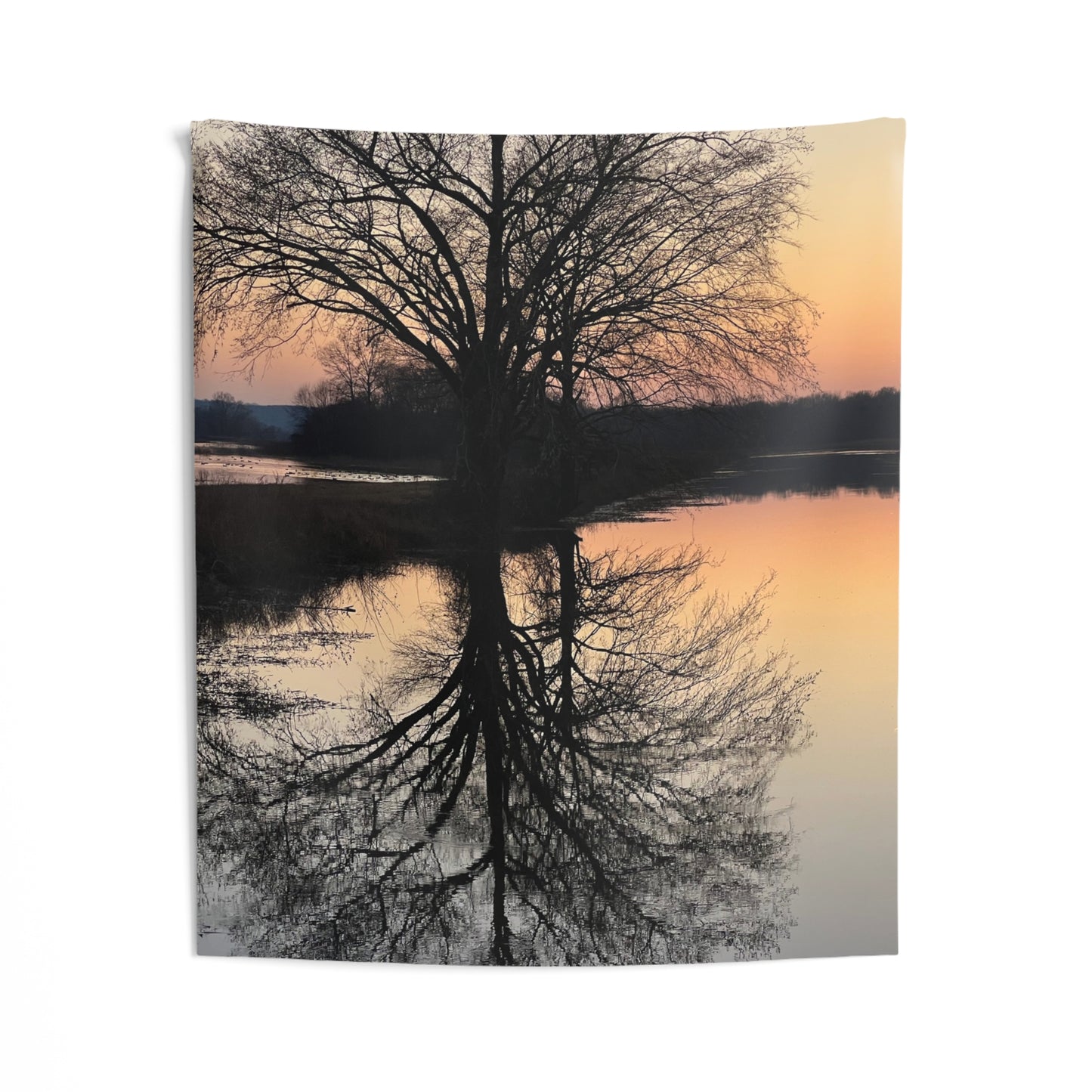 “Reflection At Sunset” Vertical Indoor Wall Tapestries