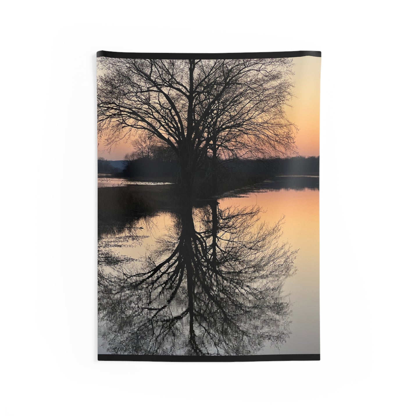 “Reflection At Sunset” Vertical Indoor Wall Tapestries