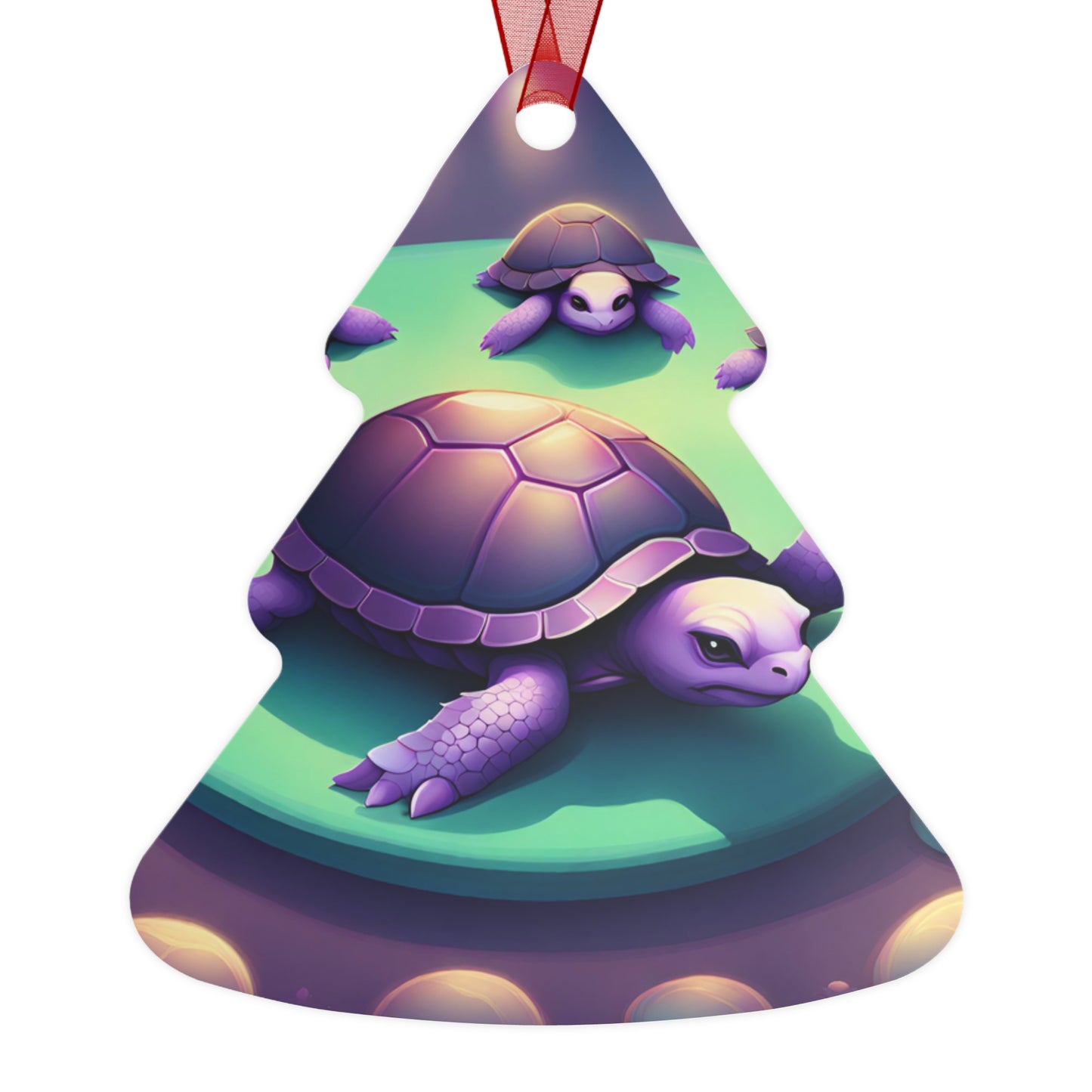 "Purple Turtles" Metal Ornaments