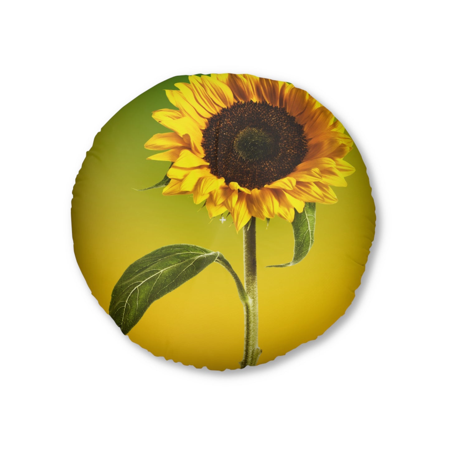 "Sunflower" Tufted Floor Pillow, Round